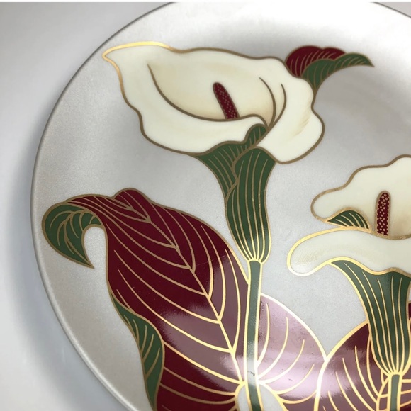 Fitz and Floyd Calla Lily Porcelain Plates 7.5” Lot of 3 - Picture 4 of 7